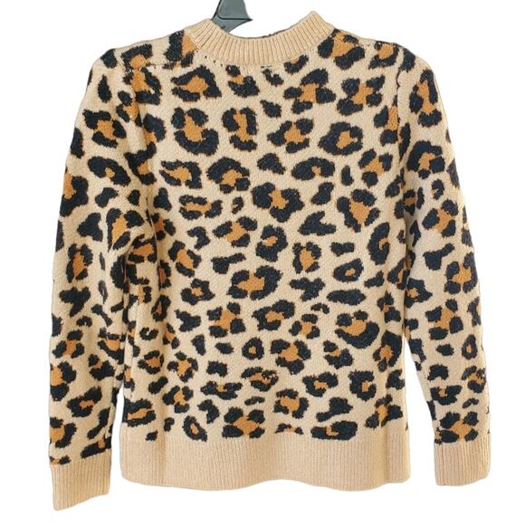 NWT Cotton Emporium Leopard Print Long Sleeve Sweater Size XS - Picture 3 of 7
